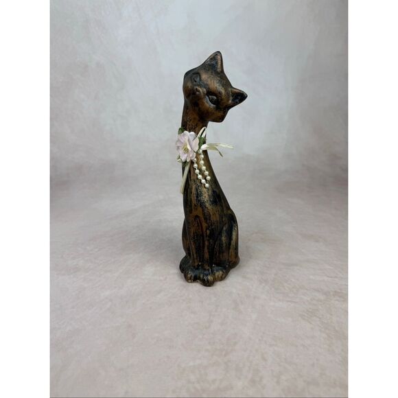 Vintage Siamese Cat Figurine Long Neck 1970s Mod MCM Ceramic - Picture 1 of 8